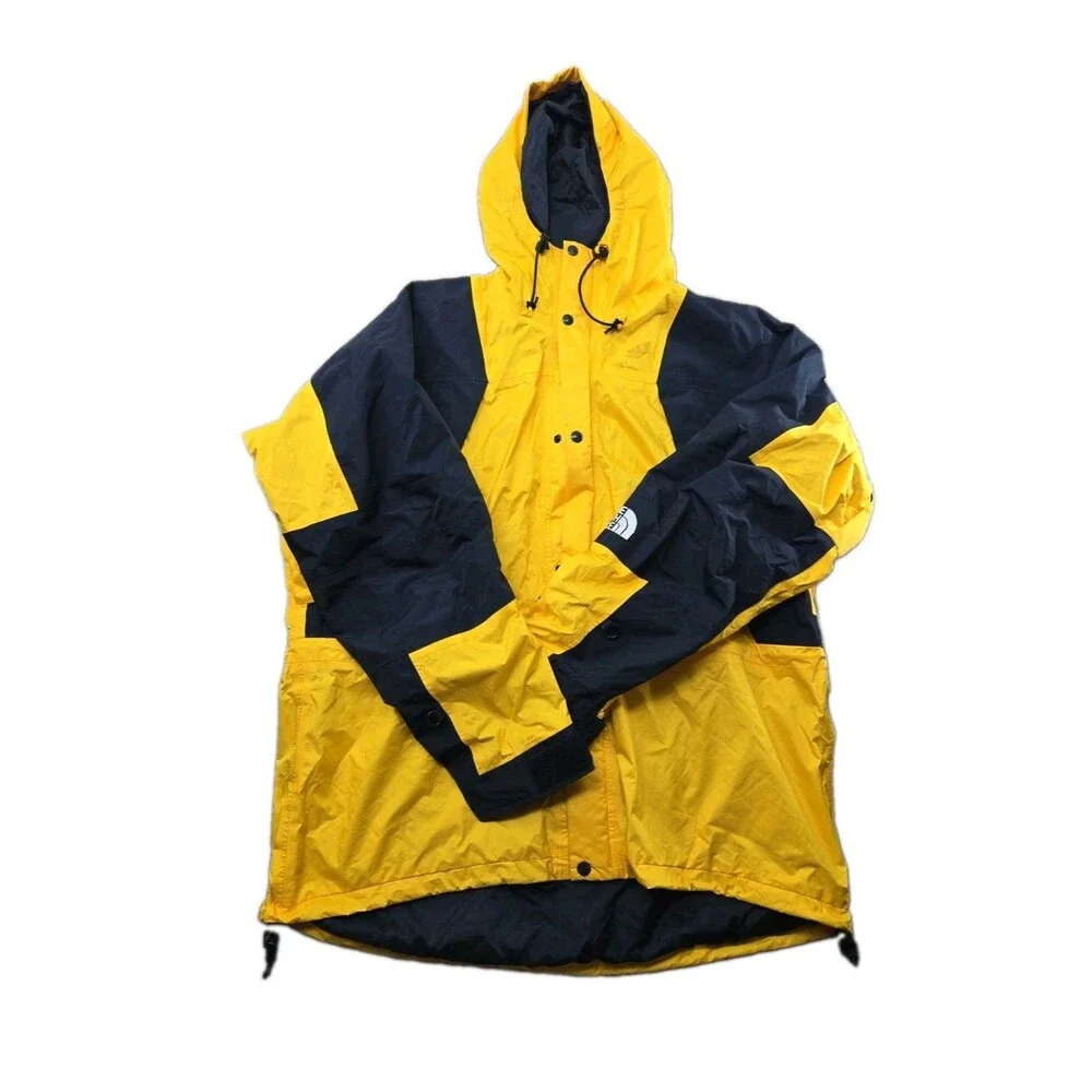 Vintage The North Face Gore-Tex Mountain Jacket Men's XL Yellow Black Shell Only